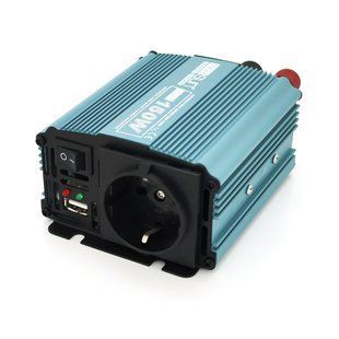 Інвертор напруги Mexxsun MXS-150, 12V / 220V, 150W з модифікованою синусоїдою, 1 Shuko, клемні дроти, Q30