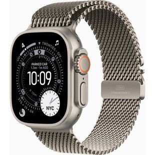Смарт-годинник Apple Watch Ultra 3&nbsp;GPS + Cellular&nbsp;49mm&nbsp;Natural Titanium Case with Natural Titanium Milanese Loop - Me (MEWY4QP/A)