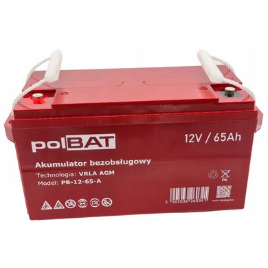 Батарея до ДБЖ polBAT AGM 12V-65Ah (PB-12-65-A)